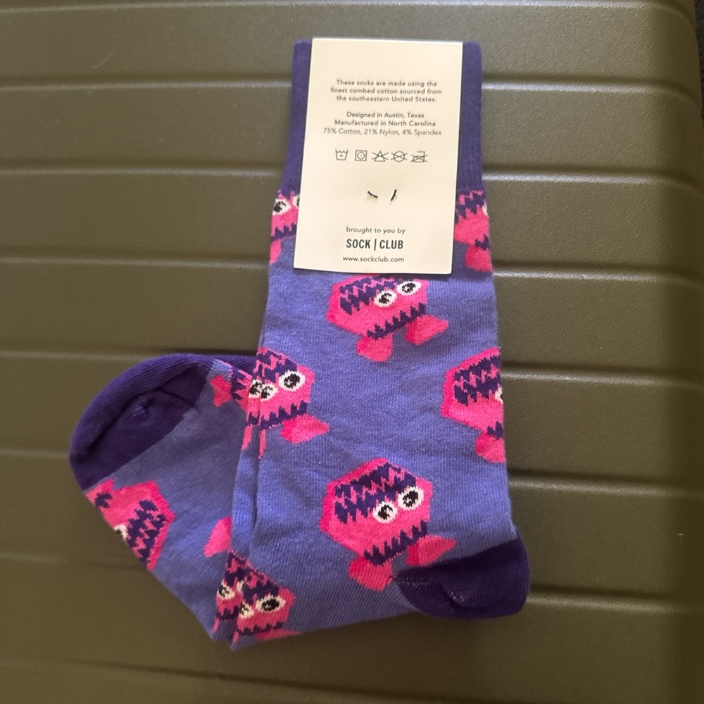Purple and Pink Monster Socks